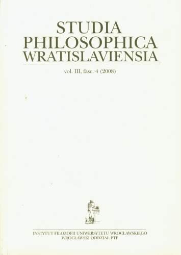 Studia Philosophica Wratislaviensia Vol. 3 Fasc. (2008) Opracowanie zbiorowe