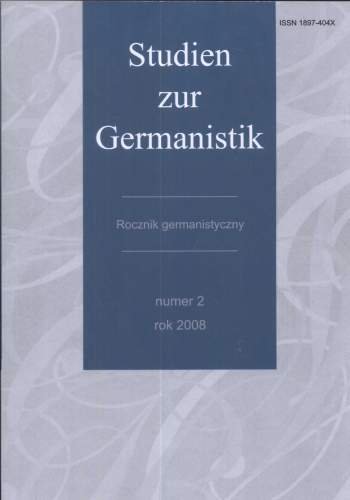 Studien Zur Germanistyk. Rocznik germanistyczny 2 Opracowanie zbiorowe