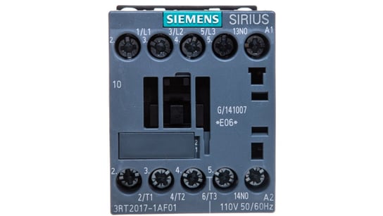 Stycznik mocy 12A 3P 110V AC 1Z 0R S00 3RT2017-1AF01 Siemens