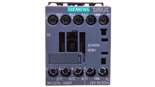 Stycznik mocy 7A 3P 24V AC 1Z 0R S00 3RT2015-1AB01 Siemens