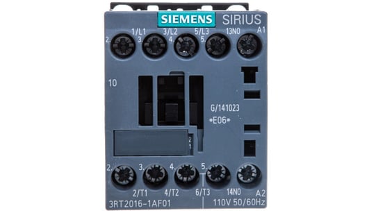 Stycznik mocy 9A 3P 110V AC 1Z 0R S00 3RT2016-1AF01 Siemens