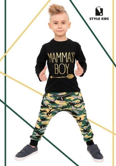 Style Kids, Komplet dla Chłopca Spodnie Moro i Bluzka Mamma's Boy rozmiar 104 Style Kids