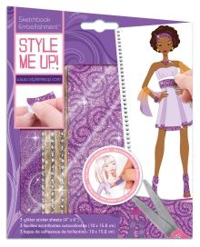 Style Me Up!, Naklejki błyszcząco-fioletowych materiałów do szkicownika, zestaw kreatywny Style Me Up!