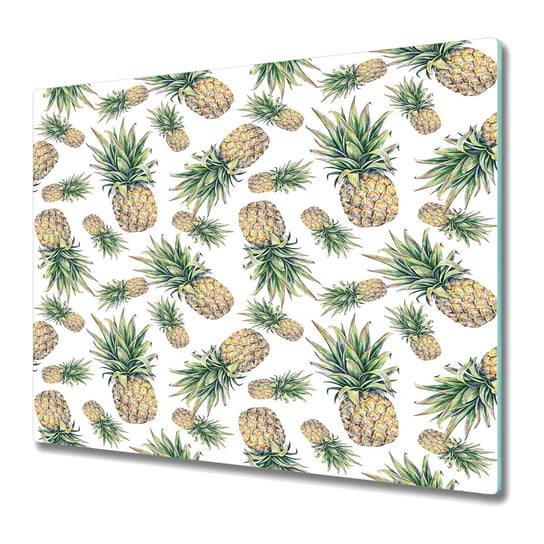 Stylowa Deska Do Krojenia ze Szkła Hartowanego 60x52 cm - Spadające ananasy Coloray
