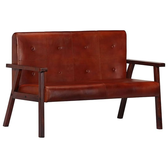 Stylowa sofa ELIOR Leno, 2-osobowa, brązowa, 73x111x61 cm Elior
