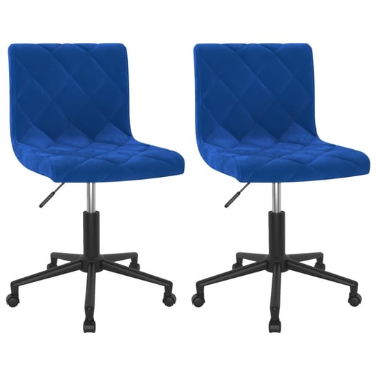 Stylowe krzesła obrotowe aksamitne, niebieskie, 40 Inna marka