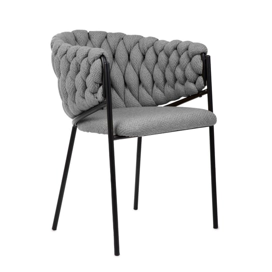 Stylowe krzesło MERLE w tkaninie grafitowe GLAMOUR 57x59x78 cm Homla