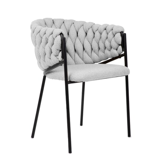 Stylowe krzesło MERLE w tkaninie szare GLAMOUR 57x59x78 cm HOMLA Homla
