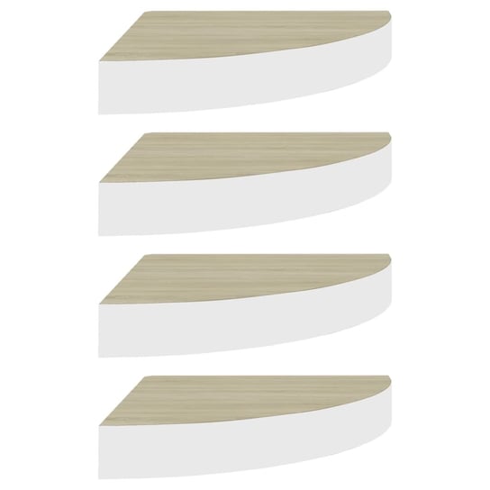 Stylowe półki narożne - dębowy/biały, 35x35x3,8 cm / AAALOE Inna marka