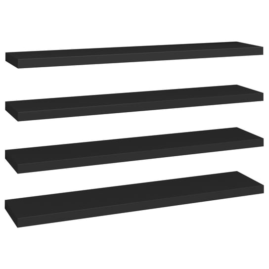 Stylowe półki ścienne 4szt. 120x23,5x3,8cm, czarne / AAALOE Inna marka