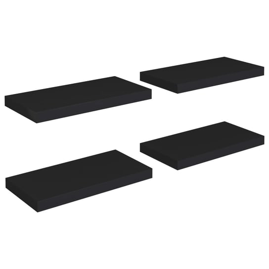 Stylowe półki ścienne czarne 50x23x3,8cm, zestaw 4 Zakito Europe