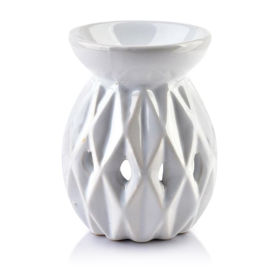 Stylowy biały kominek ceramiczny na wosk zapachowy Mondex