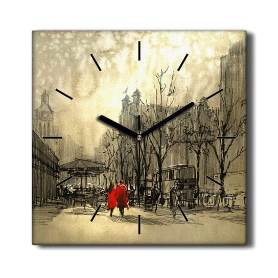Stylowy foto zegar na płótnie Miasto para 30x30 cm, Coloray Coloray