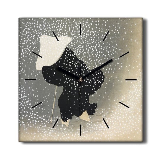 Stylowy foto zegar na ścianę Człowiek śnieg 30x30, Coloray Coloray