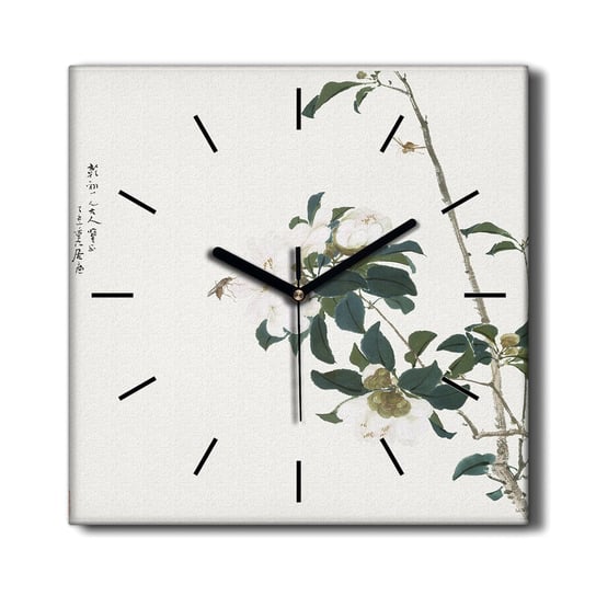 Stylowy foto zegar na ścianę Owady i kwiaty 30x30, Coloray Coloray