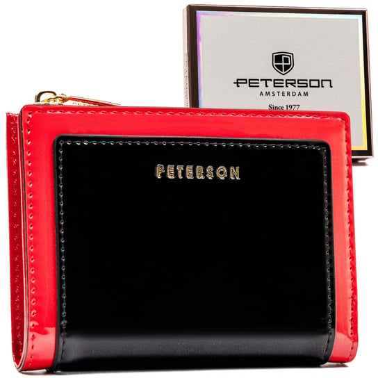Stylowy portfel damski mała portmonetka lakierowana - Peterson Peterson