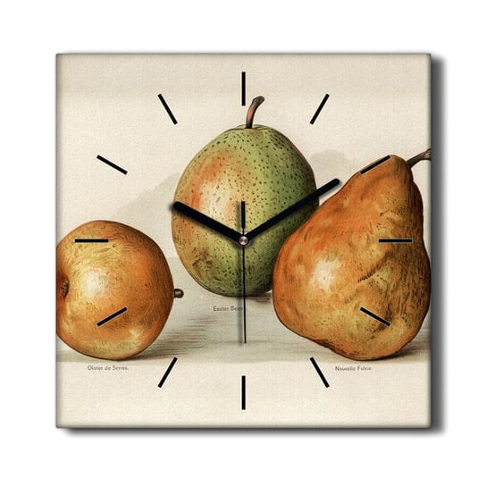 Stylowy zegar na płótnie loft Owoce gruszki 30x30, Coloray Coloray
