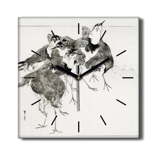 Stylowy zegar na płótnie loft Zwierzę ptaki 30x30, Coloray Coloray