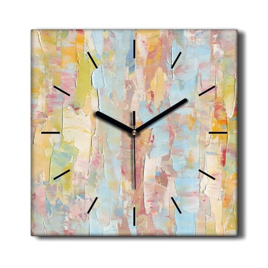 Stylowy zegar na płótnie Maźnięcia farbą 30x30 cm, Coloray Coloray