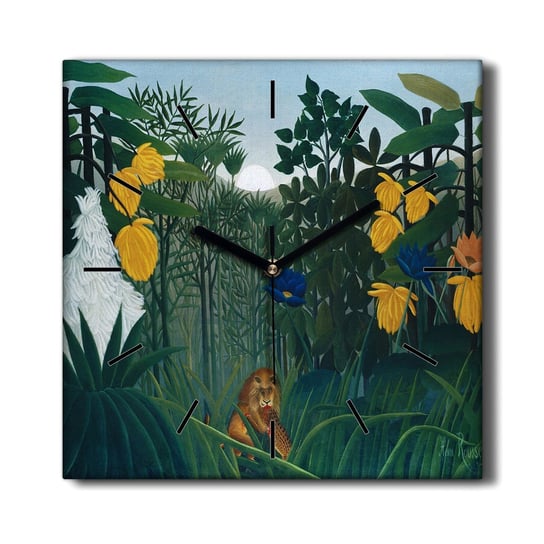 Stylowy zegar na płótnie Natura kwiaty lew 30x30, Coloray Coloray