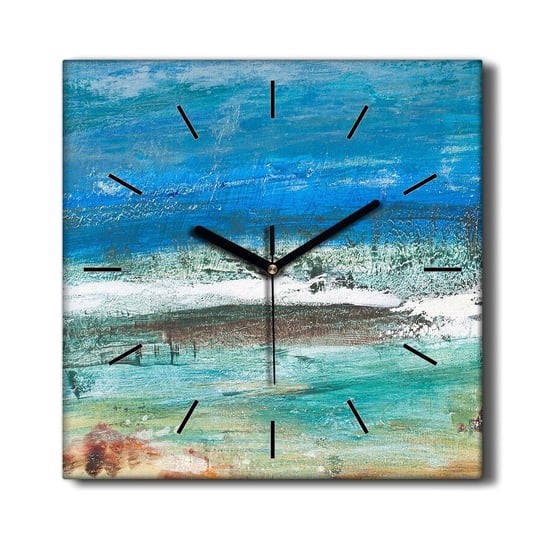Stylowy zegar na płótnie Plaża morze fale 30x30 cm, Coloray Coloray