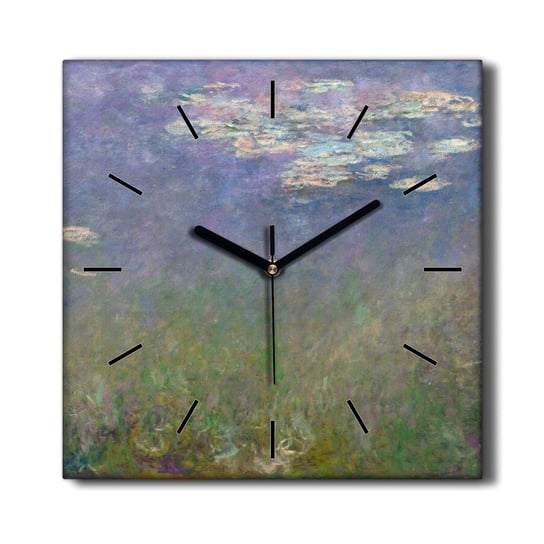 Stylowy zegar na płótnie Woda lilie Monet 30x30 cm, Coloray Coloray