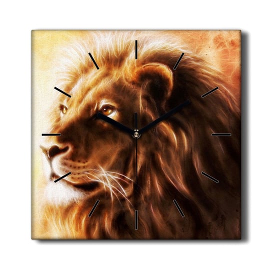 Stylowy zegar na płótnie Zwierzę kot lew 30x30 cm, Coloray Coloray