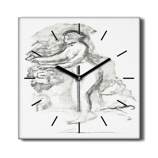 Stylowy zegar ścienny na płótnie loft Szkic 30x30, Coloray Coloray