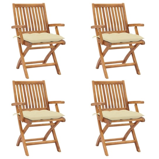 Stylowy zestaw krzeseł ogrodowych z drewna tekoweg Inna marka