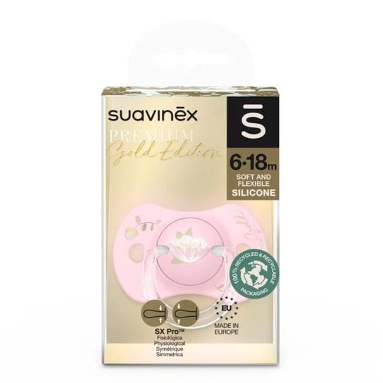 Suavinex Smoczek dla niemowlaka SX Pro Gold Premium Różowy 6-18m Suavinex