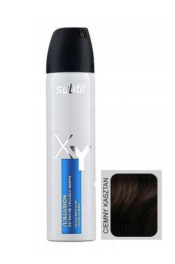 Subtil XY, Spray tuszujący siwe włosy, Ciemny kasztan, 75ml Subtil