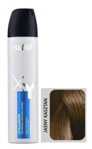 Subtil XY, Spray tuszujący siwe włosy, Jasny kasztan, 75ml Subtil