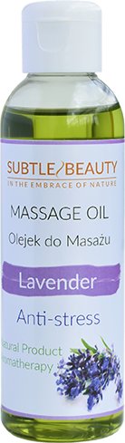 Subtle Beauty, Naturalny olejek do masażu Lawendowy - Antystresowy Subtle Beauty