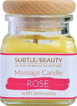 Subtle Beauty, Świeca do masażu - Róża Subtle Beauty