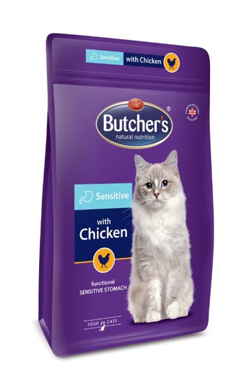 Sucha karma dla kota, BUTCHER'S Functional Cat Dry Sensitive z kurczakiem 800g Butchers