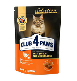 Sucha Karma Dla Kota Club 4 Paws Indyk Warzywa 300G Club 4 Paws