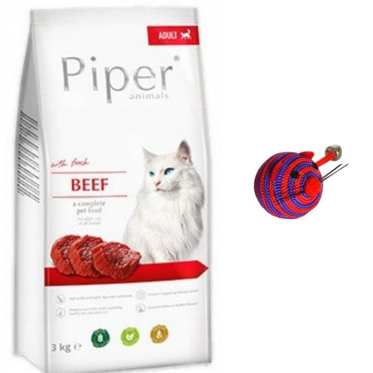 Sucha karma dla kota, Dolina Noteci Piper Wołowina 3 kg+zabawka Piper