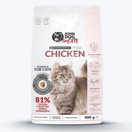 Sucha Karma Dla Kota John Dog Superpremium Complete Cat Food Chicken 400G John Dog