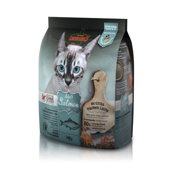 Sucha karma dla kota, Leonardo Adult Salmon Gf dla kotów z nietolerancją pokarmową 300g Leonardo