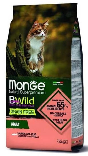 Sucha karma dla kota, Monge BWild GF cat adult łosoś 1,5kg Monge