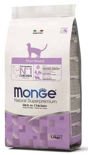 Sucha karma dla kota, Monge cat monoprotein sterilised kurczak 1,5kg Monge