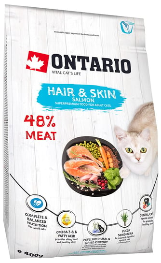 Sucha karma dla kota, ONTARIO HAIR&SKIN 400g Ontario