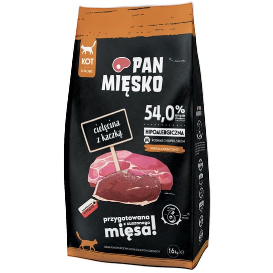 Sucha Karma Dla Kota Pan Mięsko Cielęcina Z Kaczką 1,6Kg PAN MIĘSKO