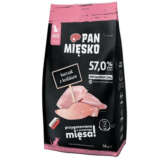 Sucha Karma Dla Kota Pan Mięsko Kurczak Z Królikiem 1,6Kg PAN MIĘSKO