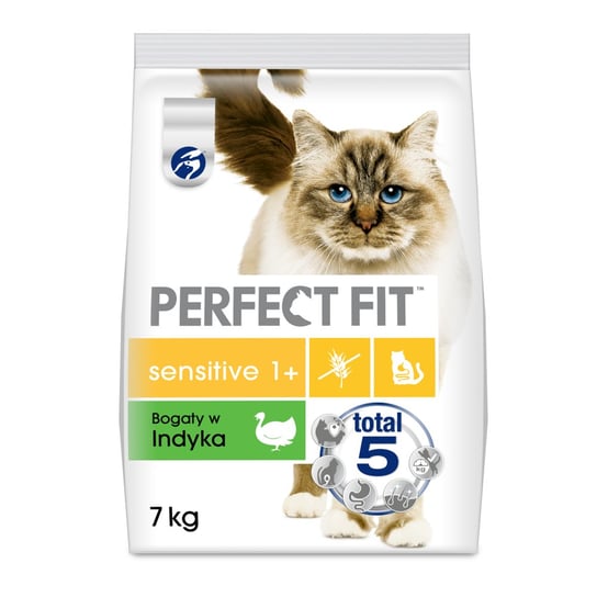 Sucha karma dla kota, PERFECT FIT (Sensitive 1+) Bogaty w Indyka 7 Kg Perfect Fit