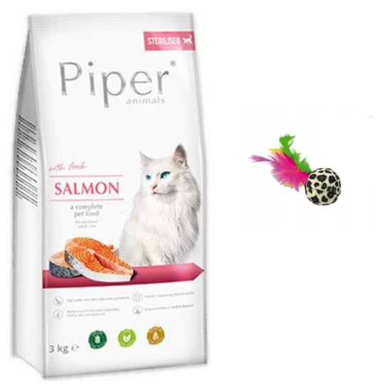 Sucha karma dla kota, Piper Sterilised  Łosoś 3kg +zabawka Piper