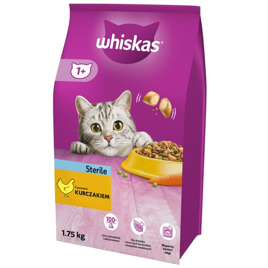 Sucha karma dla kota, Whiskas, Sterile, 1,75kg Whiskas