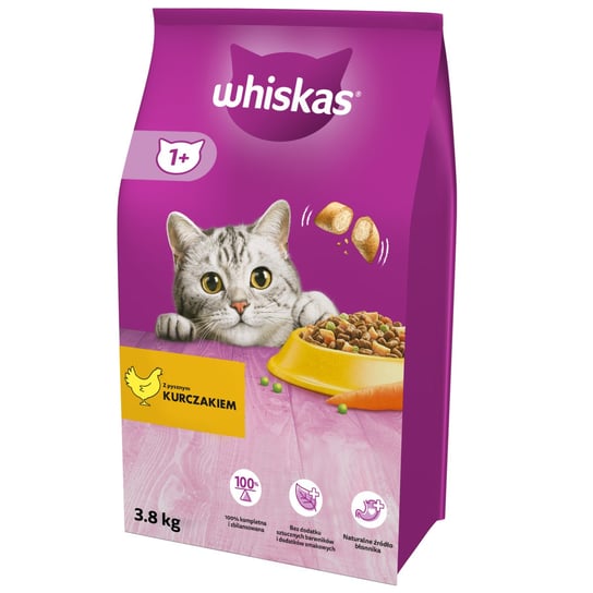 Sucha karma dla kota, Whiskas, z kurczakiem, 3.8 kg Whiskas