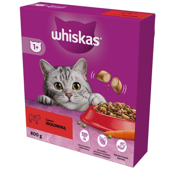 Sucha karma dla kota, Whiskas, z Wołowiną, 800g Whiskas