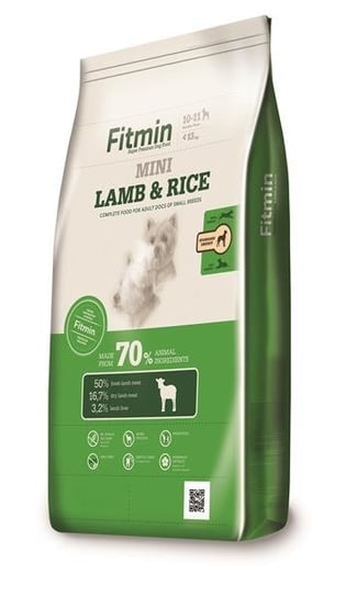 Sucha karma dla psa FITMIN Dogh Mini Lamb & Rice, jagnięcina i ryż, 0,5 kg FITMIN
